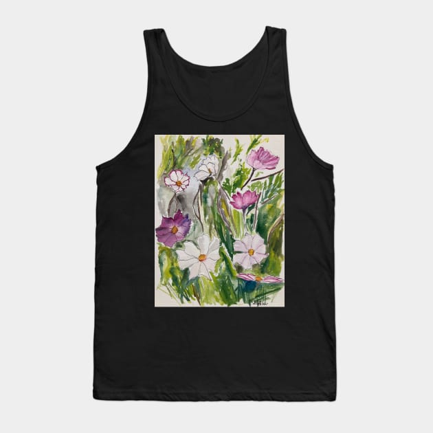 Cosmos Flowers Tank Top by bobpetcher